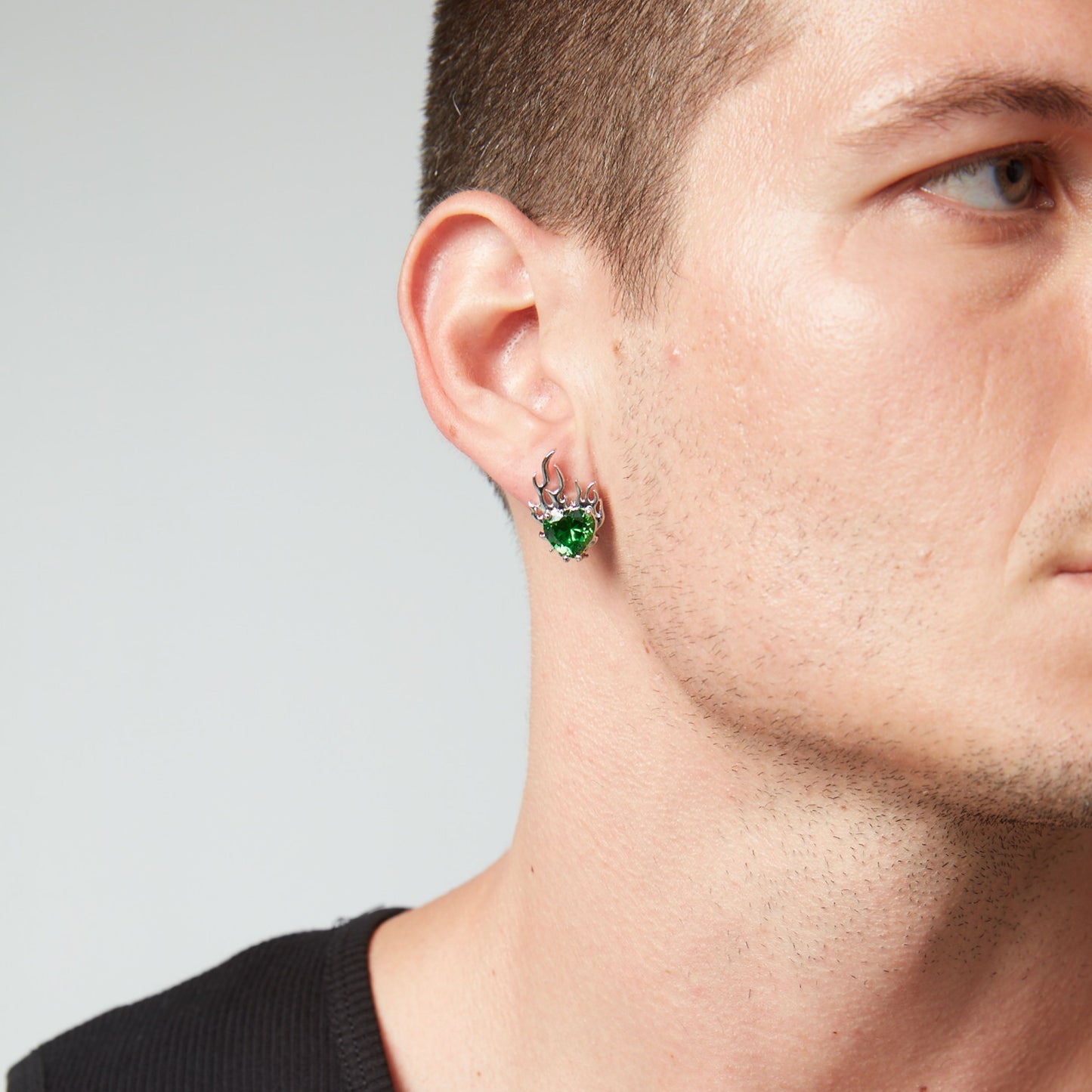 BLAZE STUD EARRINGS - GREEN