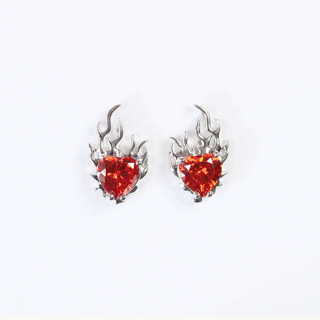 BLAZE STUD EARRINGS - RED